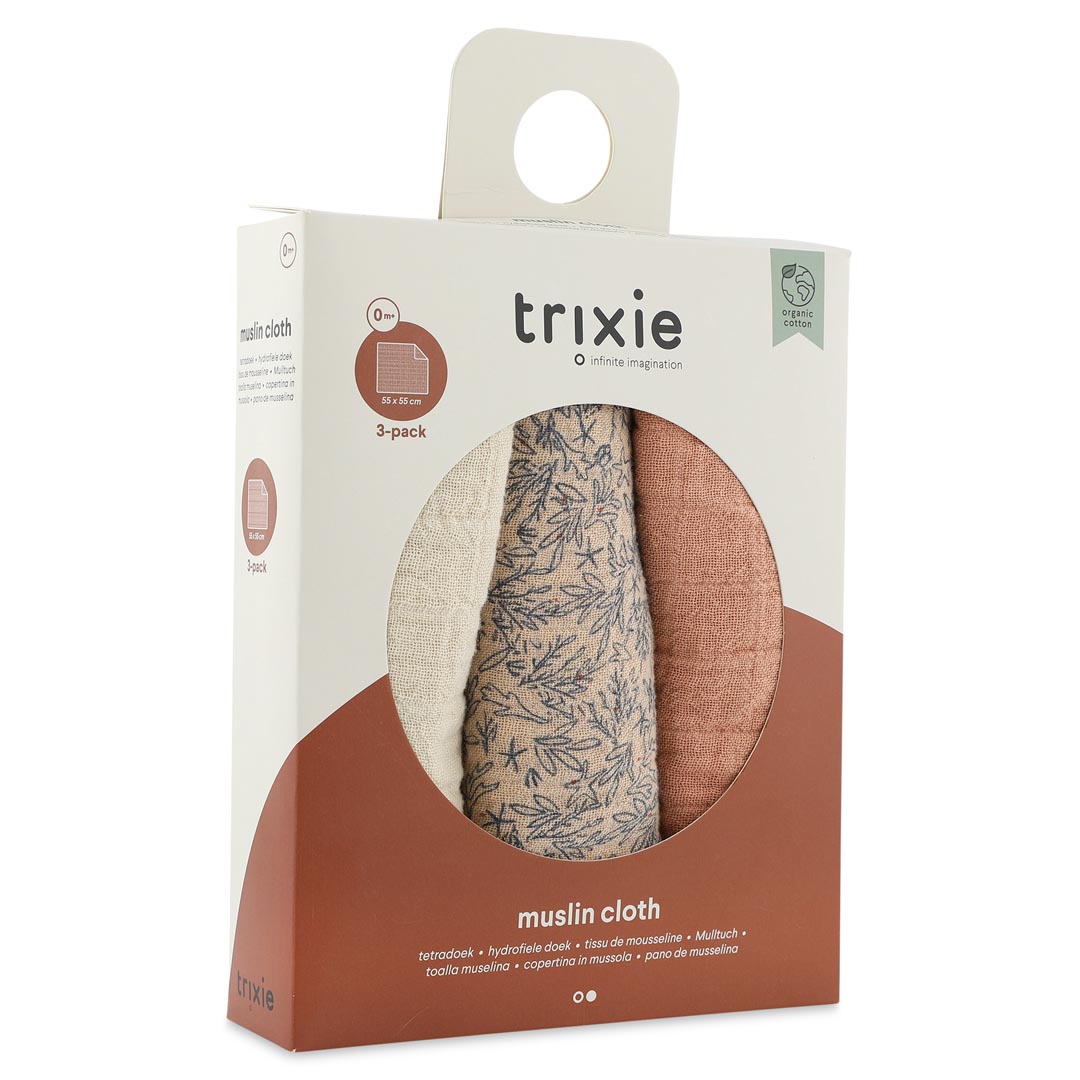 Langes en mousseline 3-pack mix | 55x55cm - Lovely Leaves